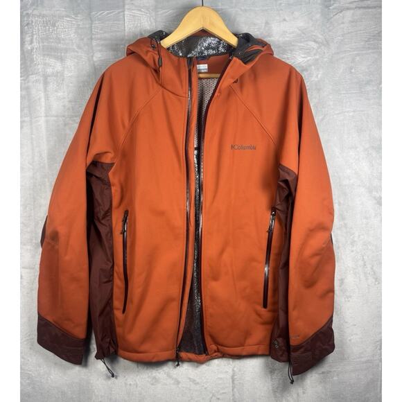 Columbia Omni-Heat Omni-Wind Block Softshell Ski Snow Jacket XL Rust Orange - Picture 1 of 9